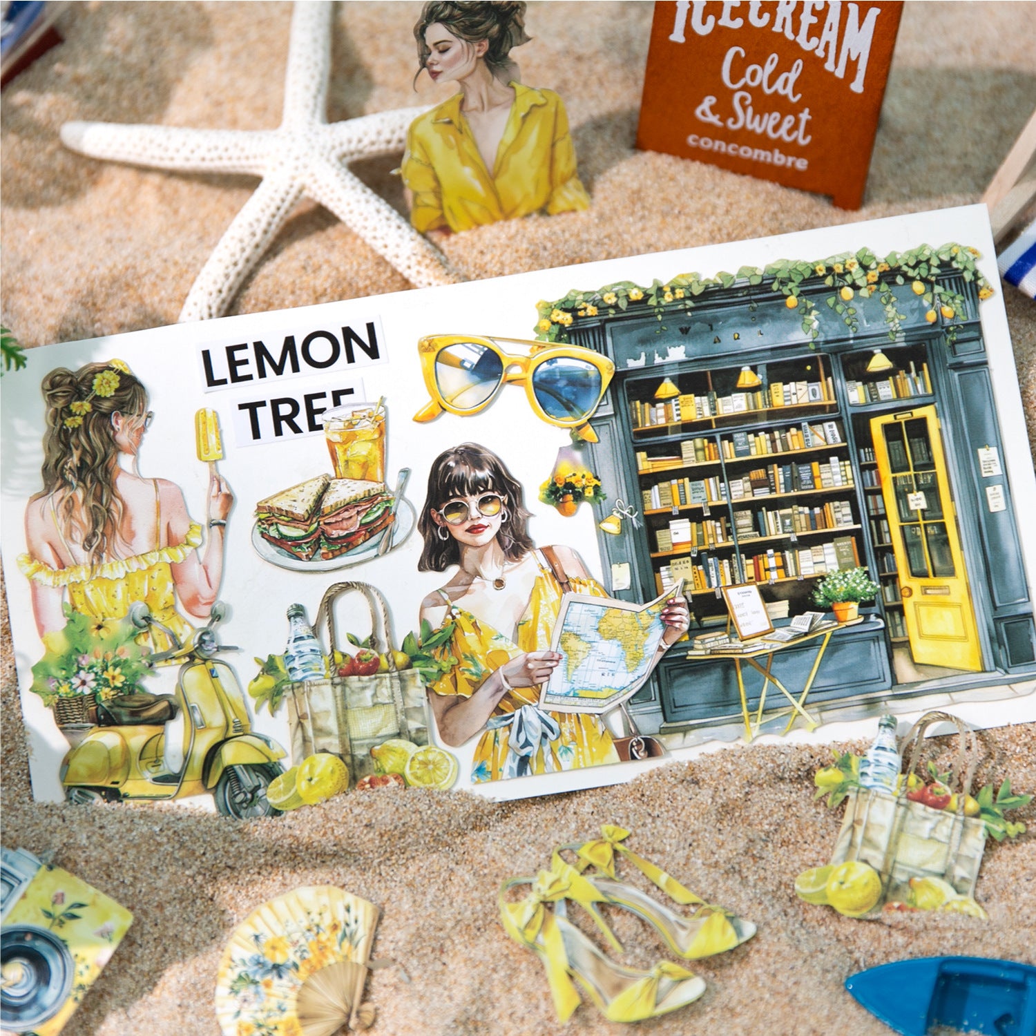 20 Pcs Summer Life Cardstock Stickers BKSYXT