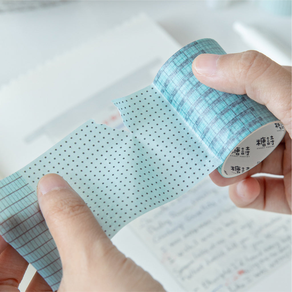 Grid Plaid Geometric Washi Tape - Gray