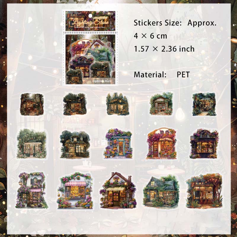 30 Pcs House Castle PET Stickers SLXWZRCS