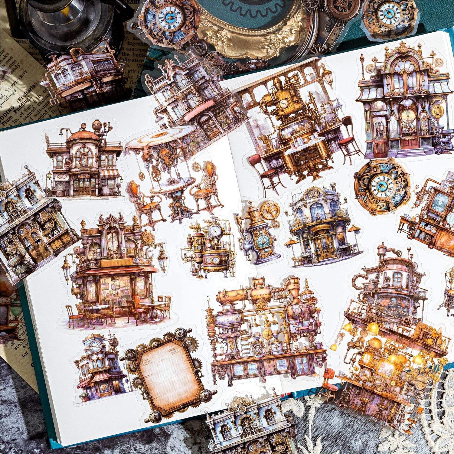 40 Pcs Old Time PET Stickers JXSD