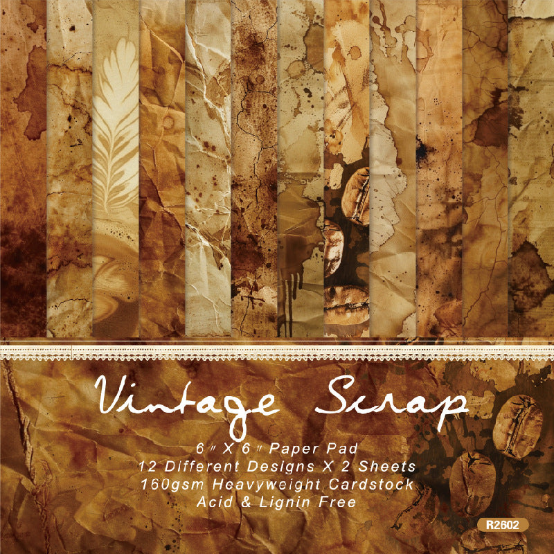 6 inch Vintage Scrapbook Paper Pad SKP602
