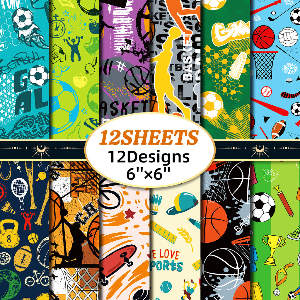 6 inch Sports Scrapbook Paper Pad PA788