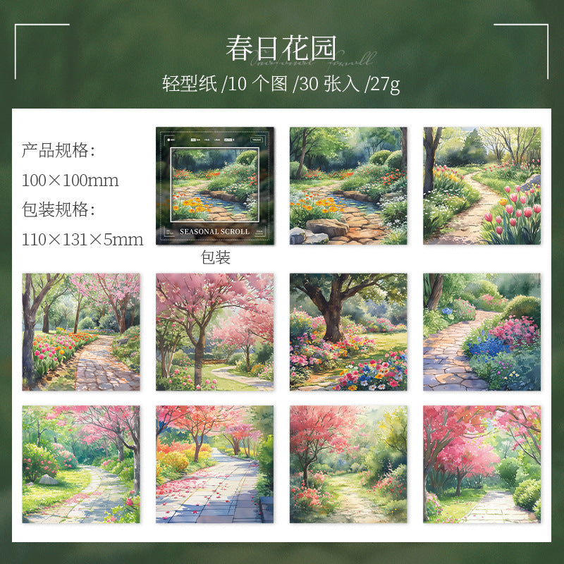 30 Pcs Nature Landscape Scrapbook Paper JJHJ