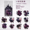 10 Pcs Dark Rose PET Stickers AYMG