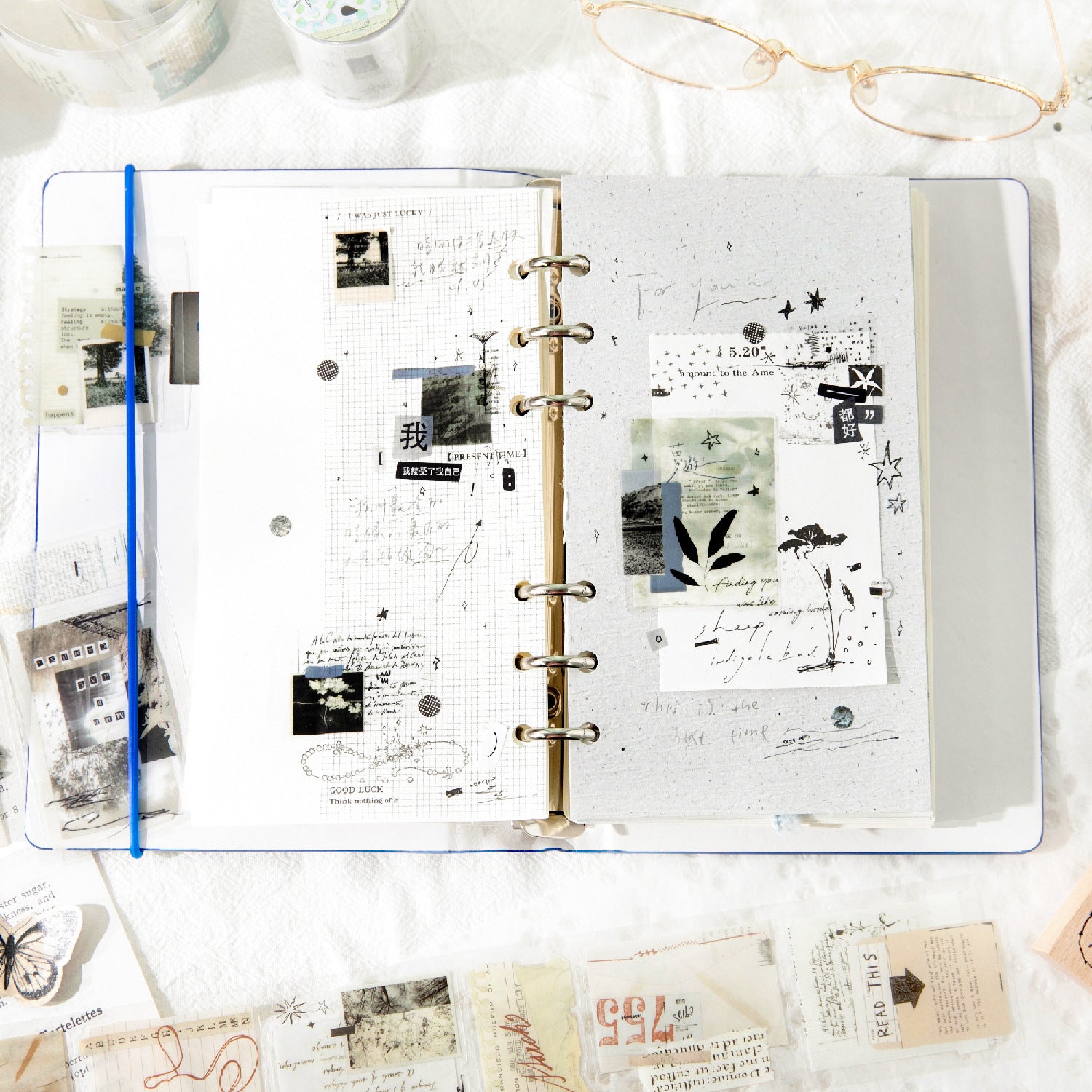 1 Roll Vintage Collage PET Stickers Tape ZYSKY