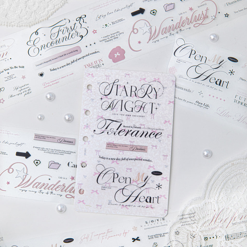 1 Roll Quote Words PET Stickers Tape LMXQ