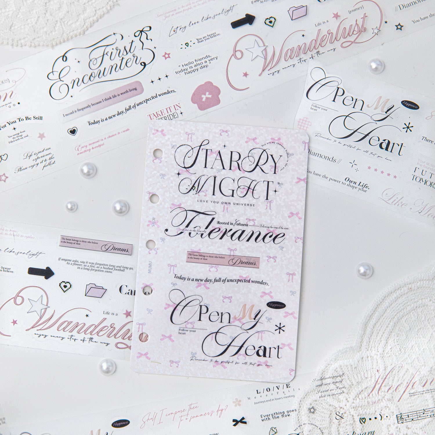 1 Roll Quote Words PET Stickers Tape LMXQ