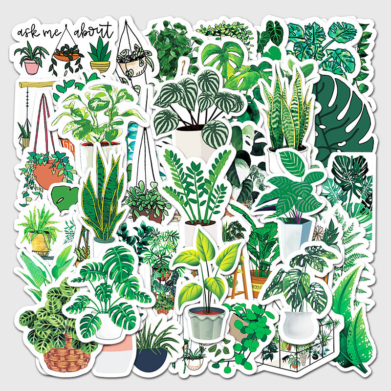 50 Pcs Vinyl Botanical Stickers ZW275