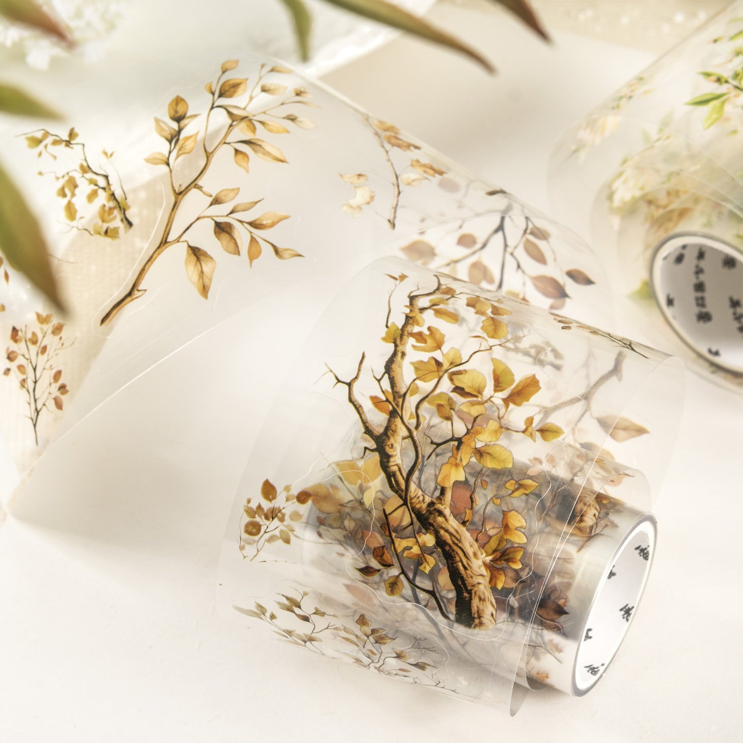 1 Roll Pre-cut Flower Branches PET Stickers Tape HZYY