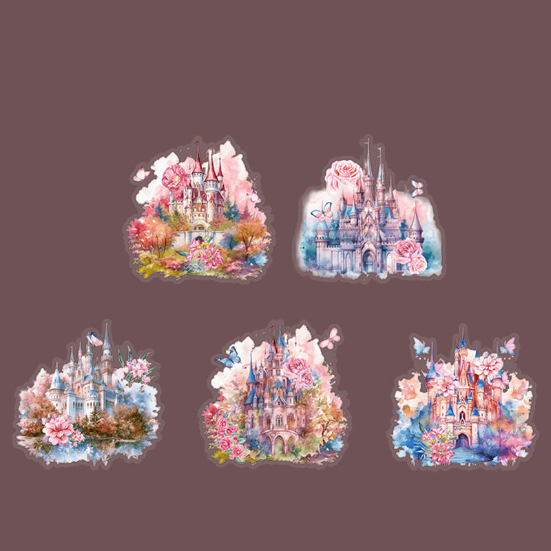 10 Pcs PET Castle Stickers CBHY
