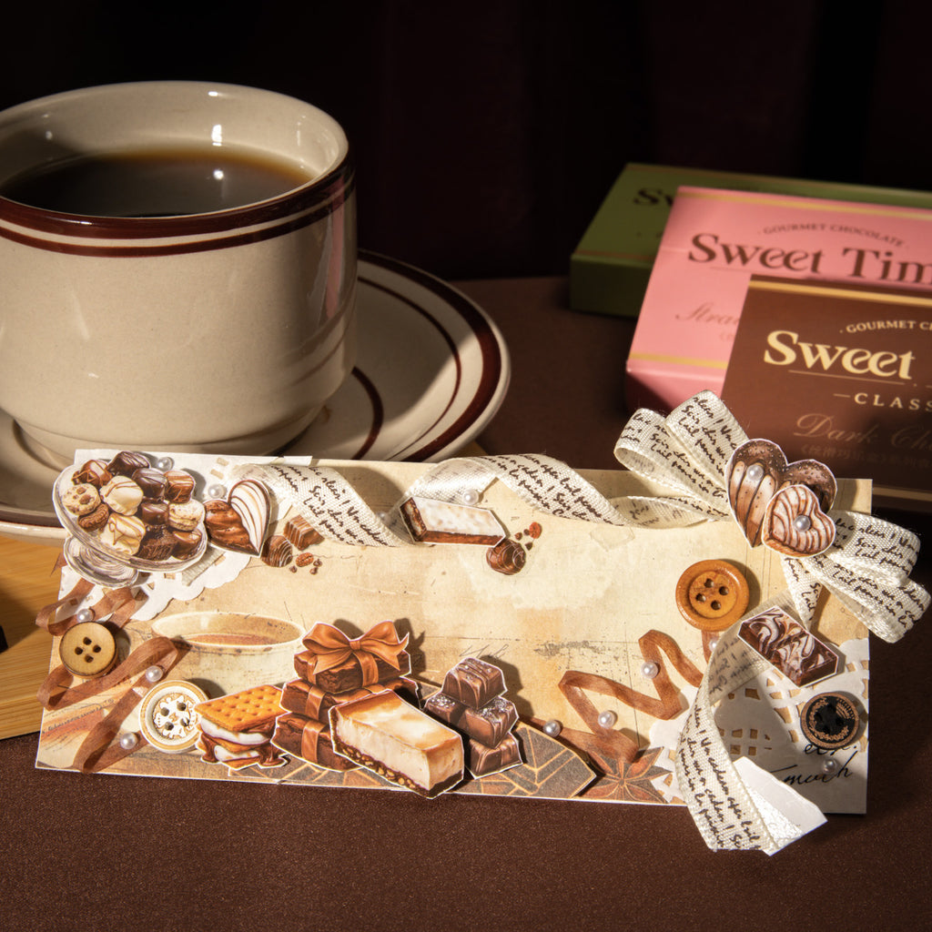 50 Sheets Chocolate Theme Paper and Stickers Book SHQKL