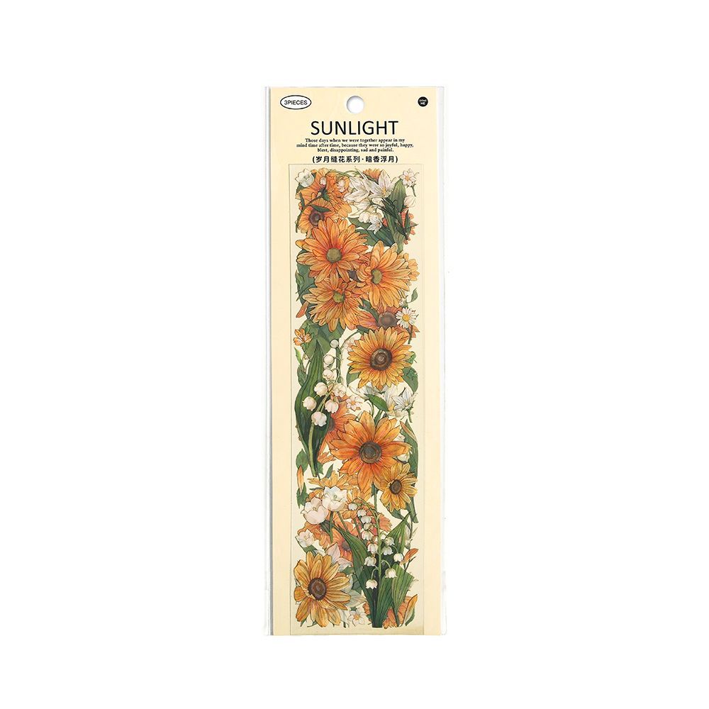 3 Pcs Flowers PET Stickers SYFH
