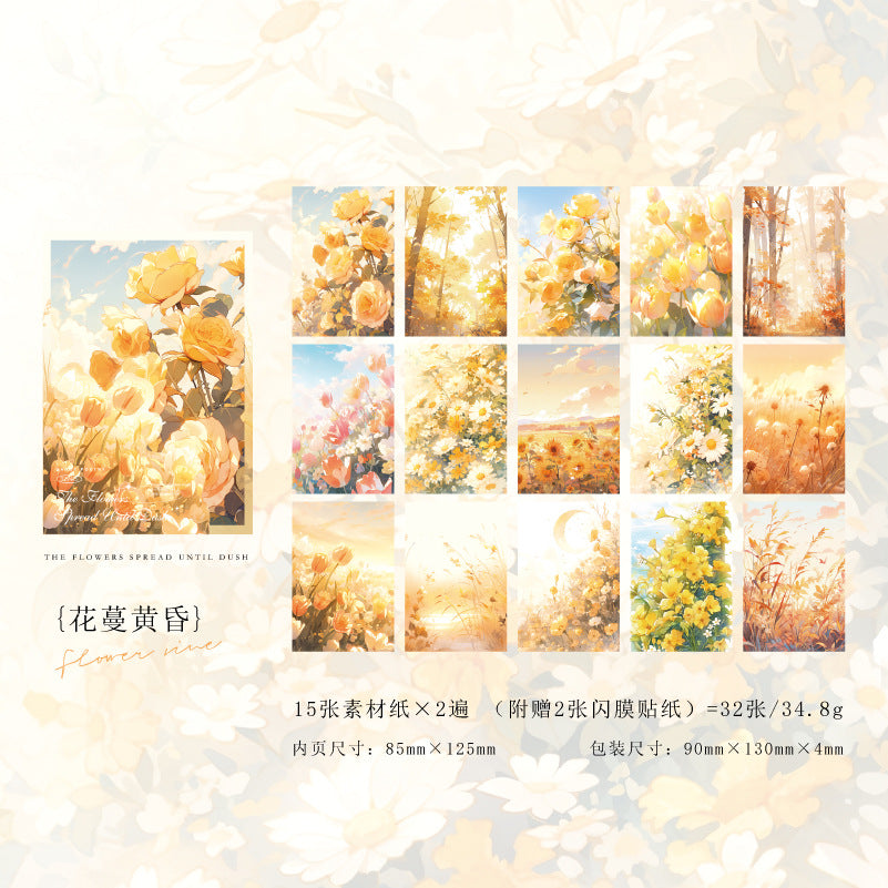 30 Pcs Floral Scrapbook Paper MZHJ