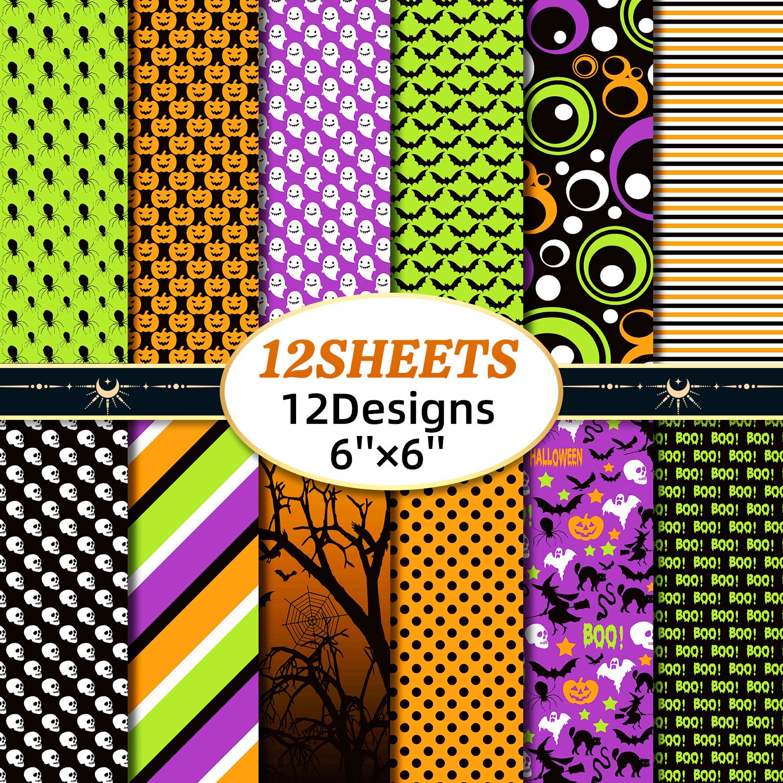 6 inch Halloween Scrapbook Paper Pad PA257