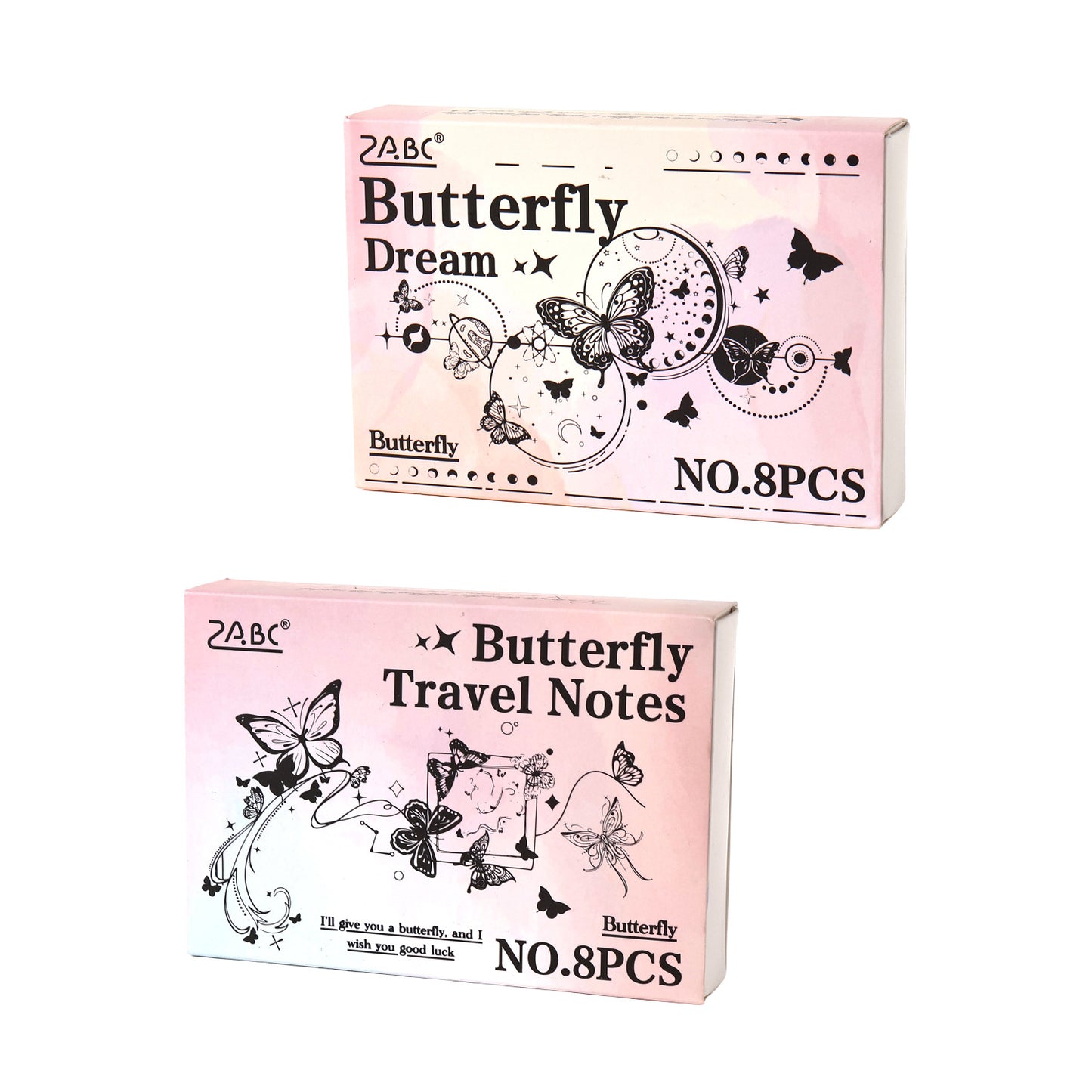 8 Pcs Fantasy Butterfly Wooden Stamp Kit DYCM