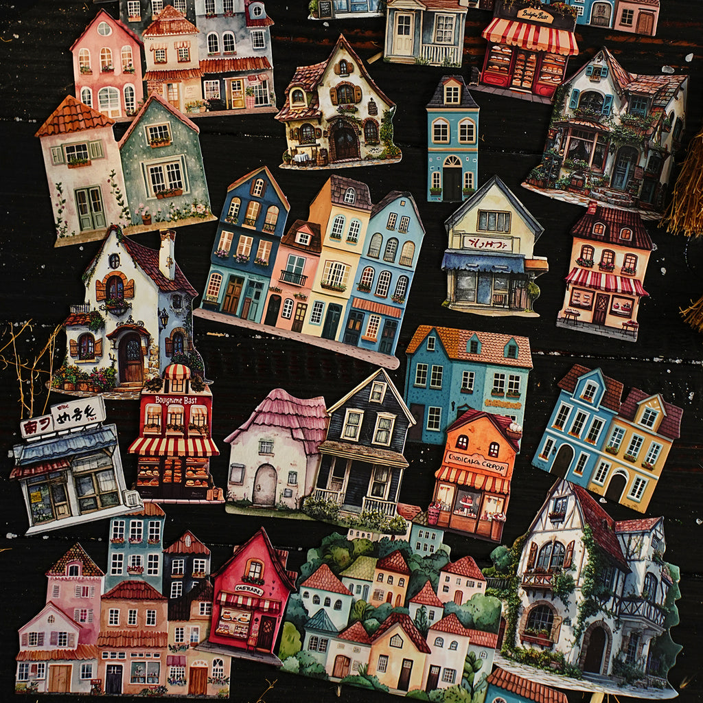 15 Pcs House Cardstock Stickers HCWJ
