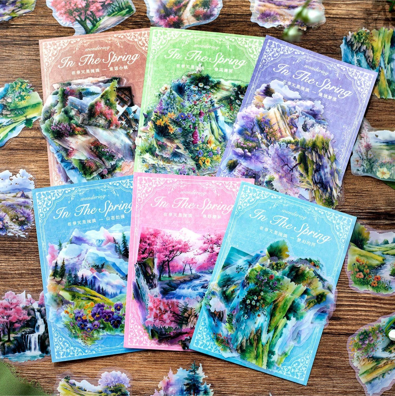 30 Pcs PET Landscape Stickers ZCTLLL