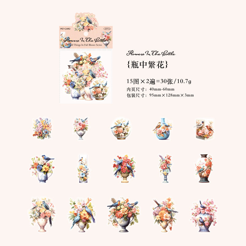 30 Pcs Vintage PET Stickers SMWX