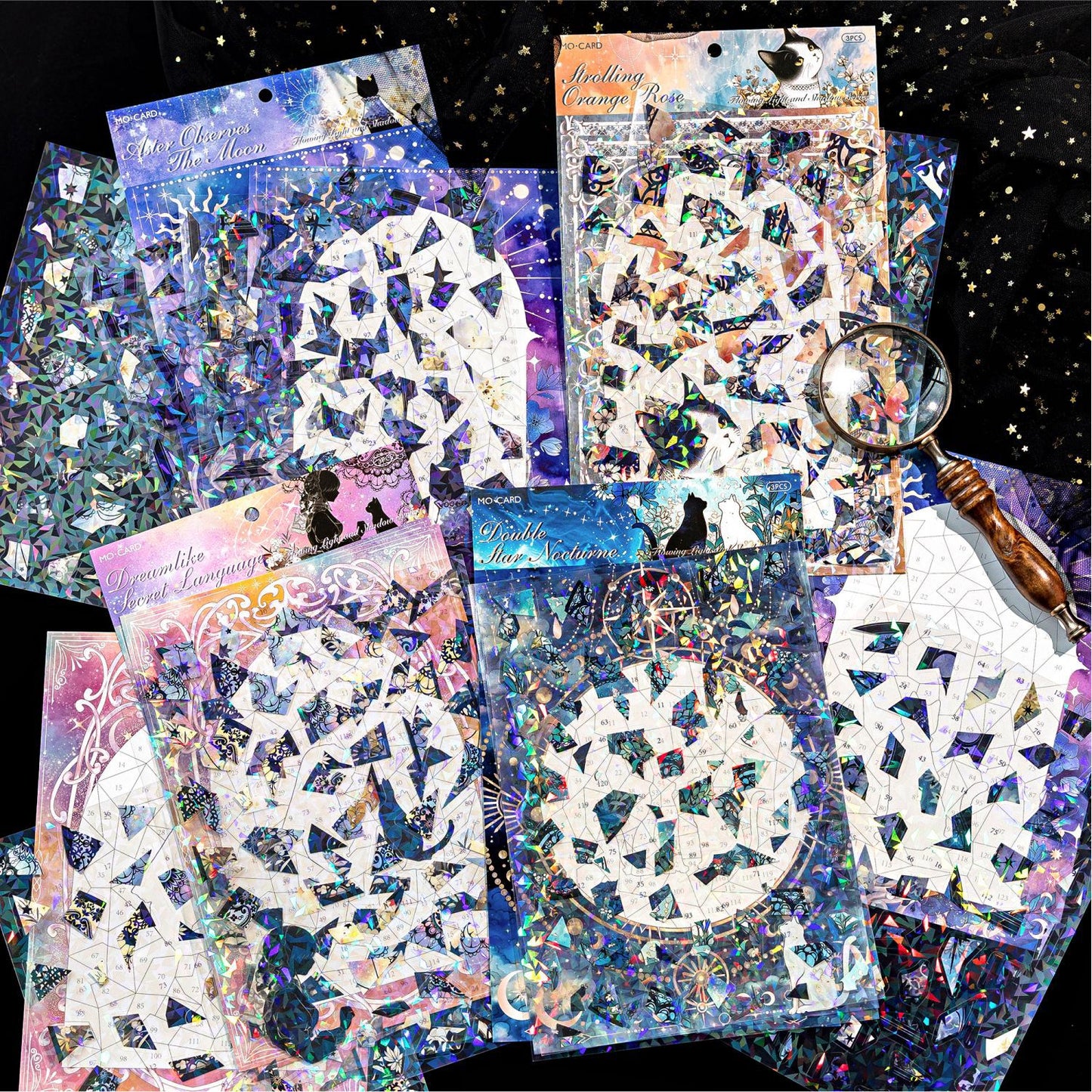 Vintage Cat Diy Puzzle  Stickers LGAY