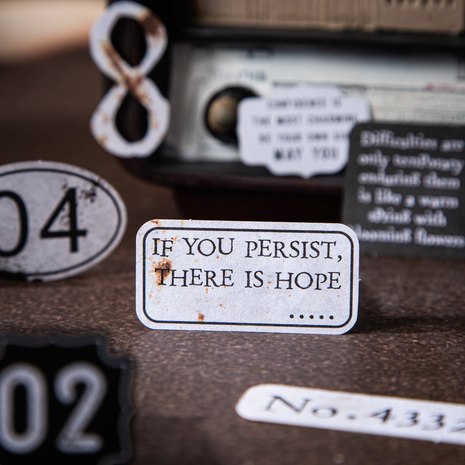 20 Pcs Vintage Number Cardstock Stickers SZCD