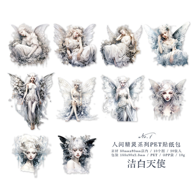 20 Pcs Fairy PET Stickers RJJL