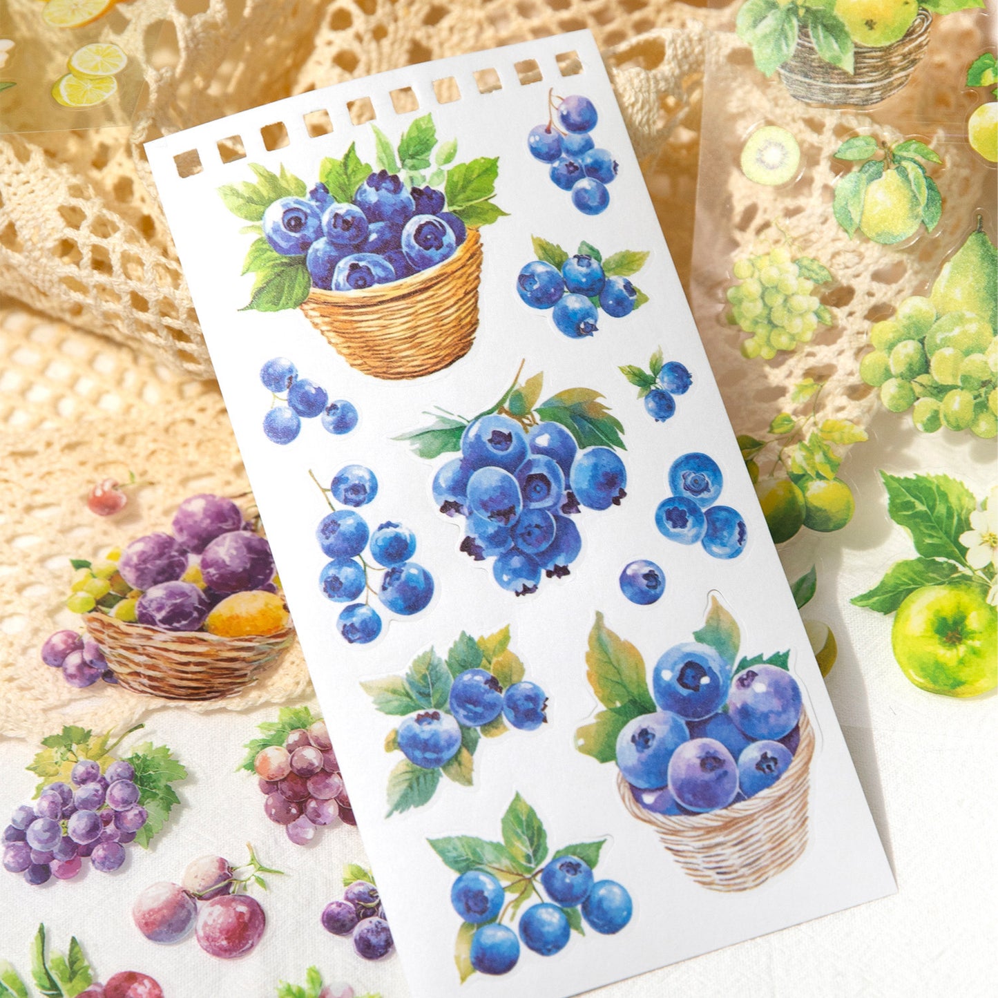 24 Sheets Fruit Washi and PET Stickers Book FSZJ