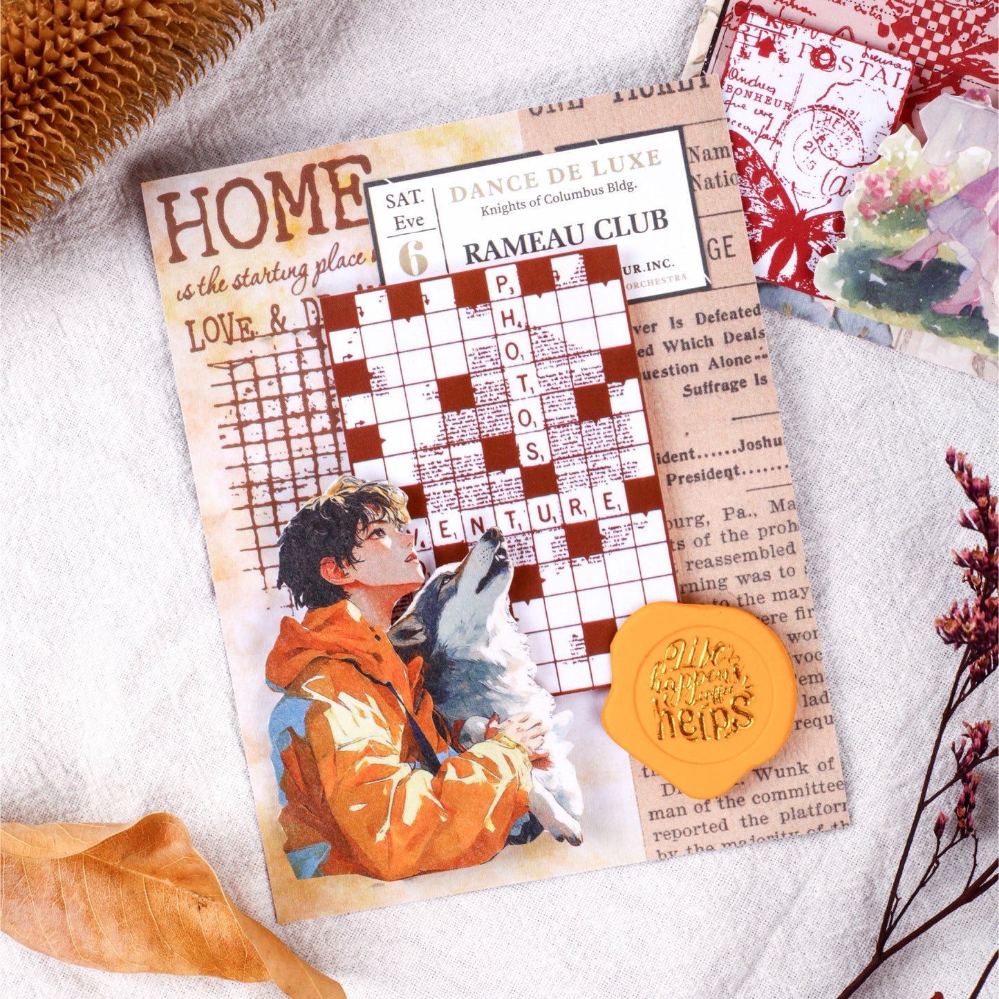 15 Pcs Vintage PET Stickers BGBC