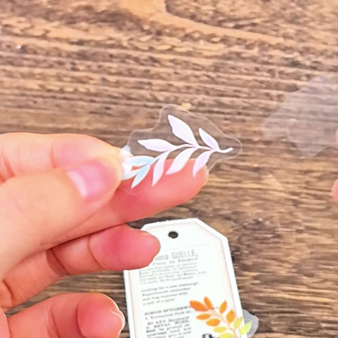 30 Pcs Watercolor Leaf PET Stickers QXXL