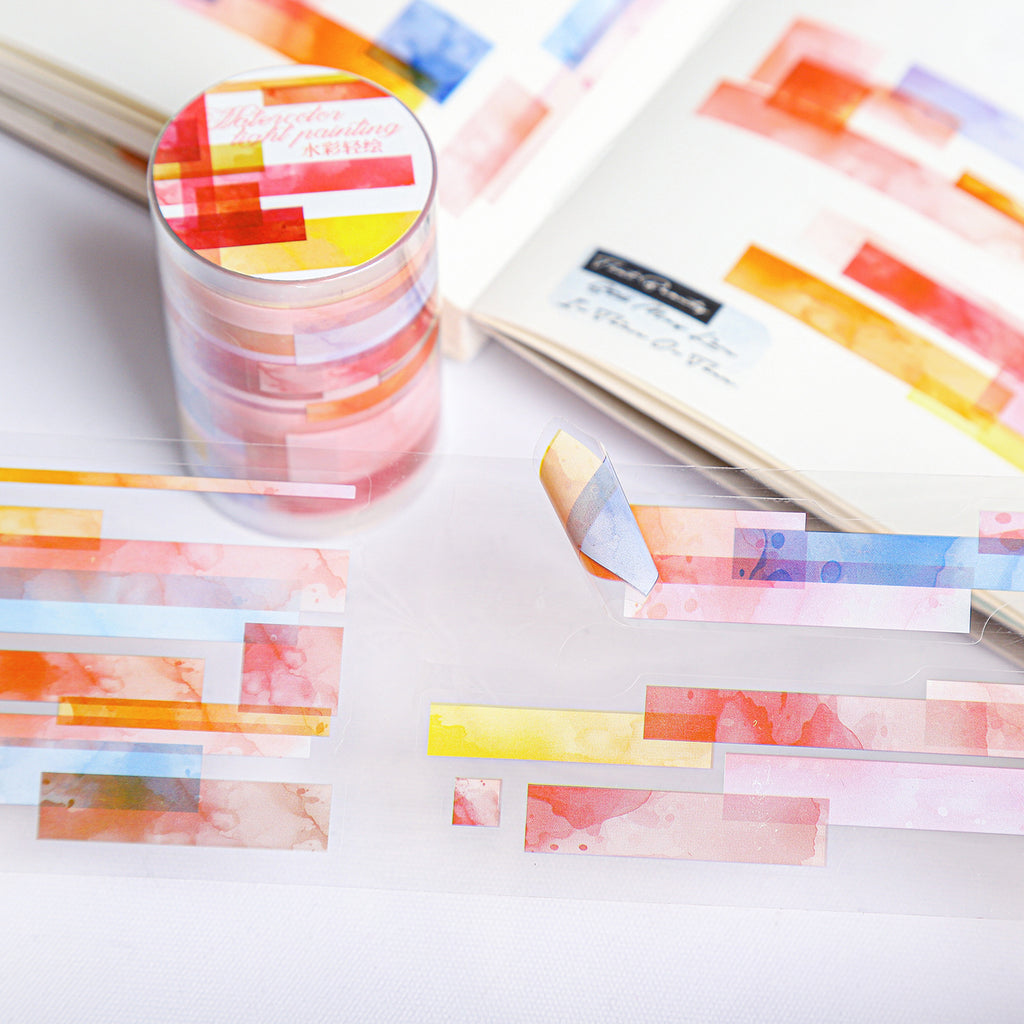 1 Roll Watercolor Stickers Tape SCQH