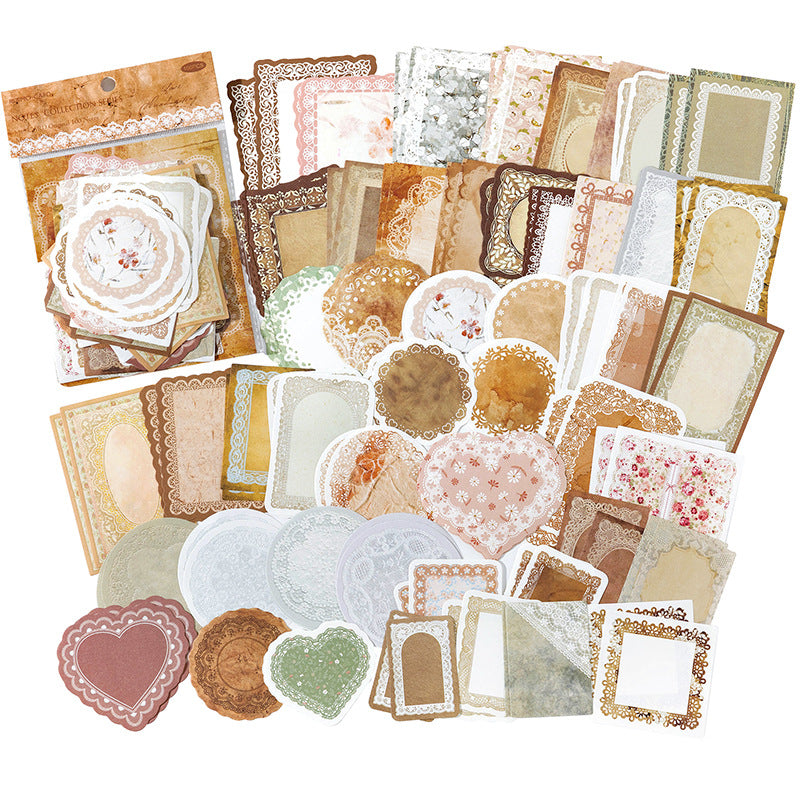 100 Pcs Vintage Victorian Lace & Floral Ephemera Paper Pack