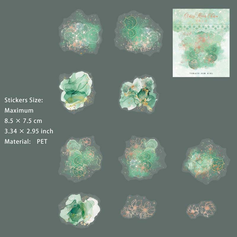 10 Pcs Watercolor Butterfly PET Stickers XGHY