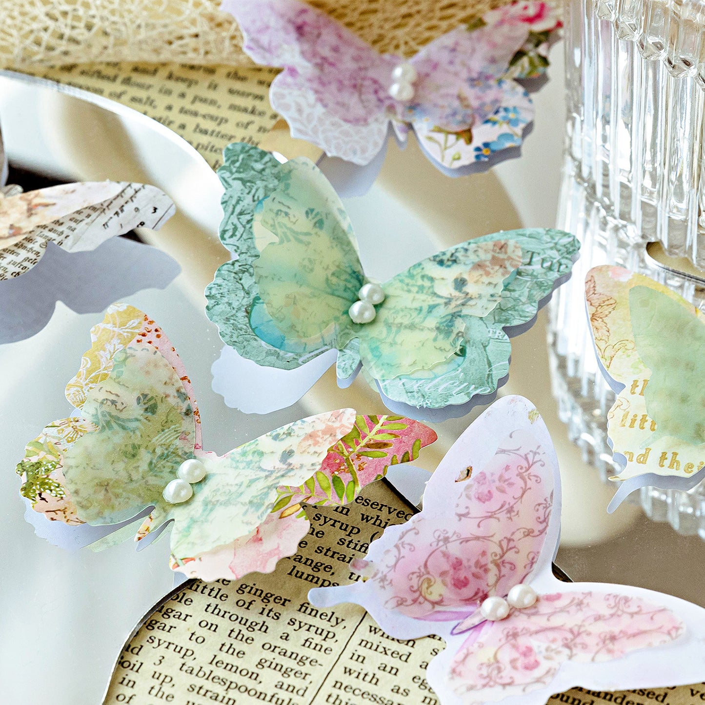 50 Pcs Vintage Butterfly Stickers HDDSY