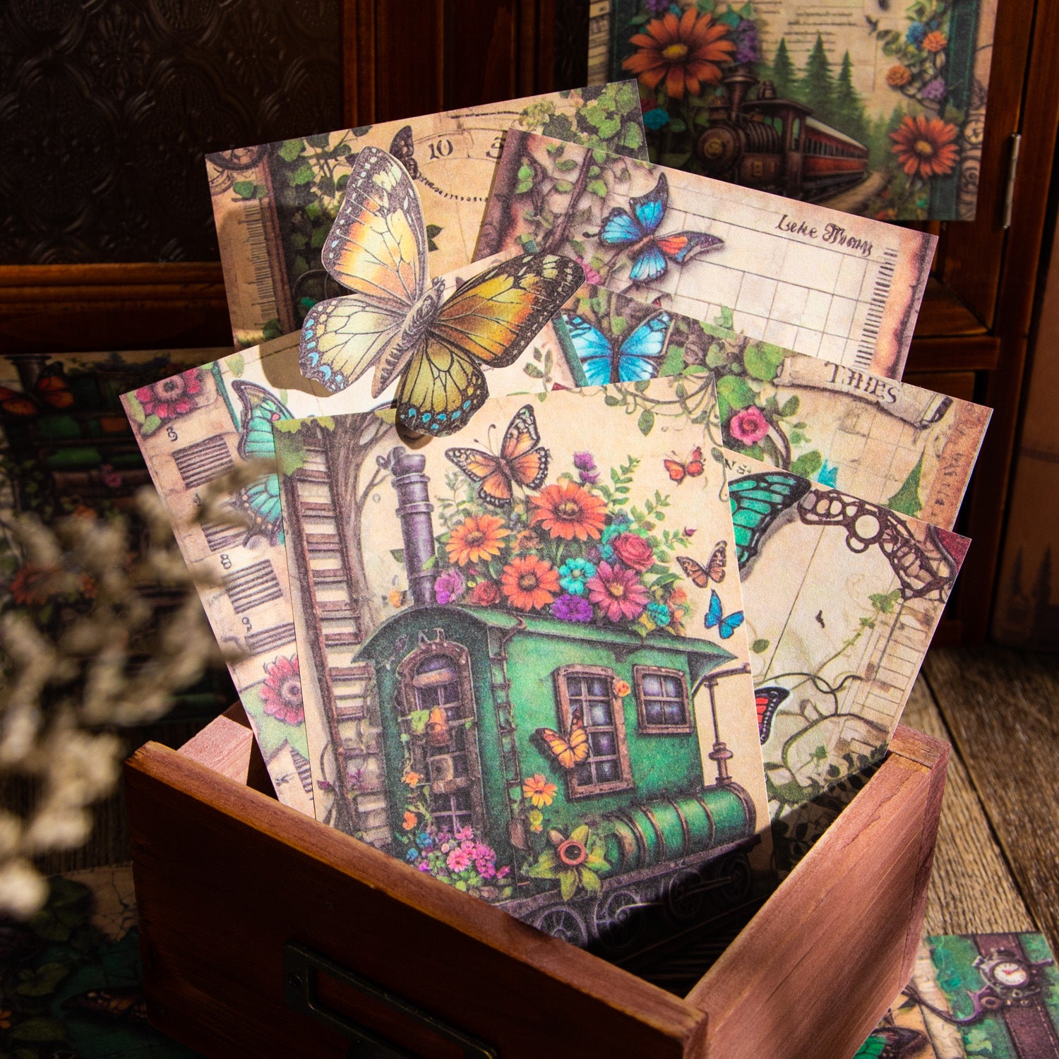 30 Pcs Butterfly Theme Scrapbook Paper HDGJ