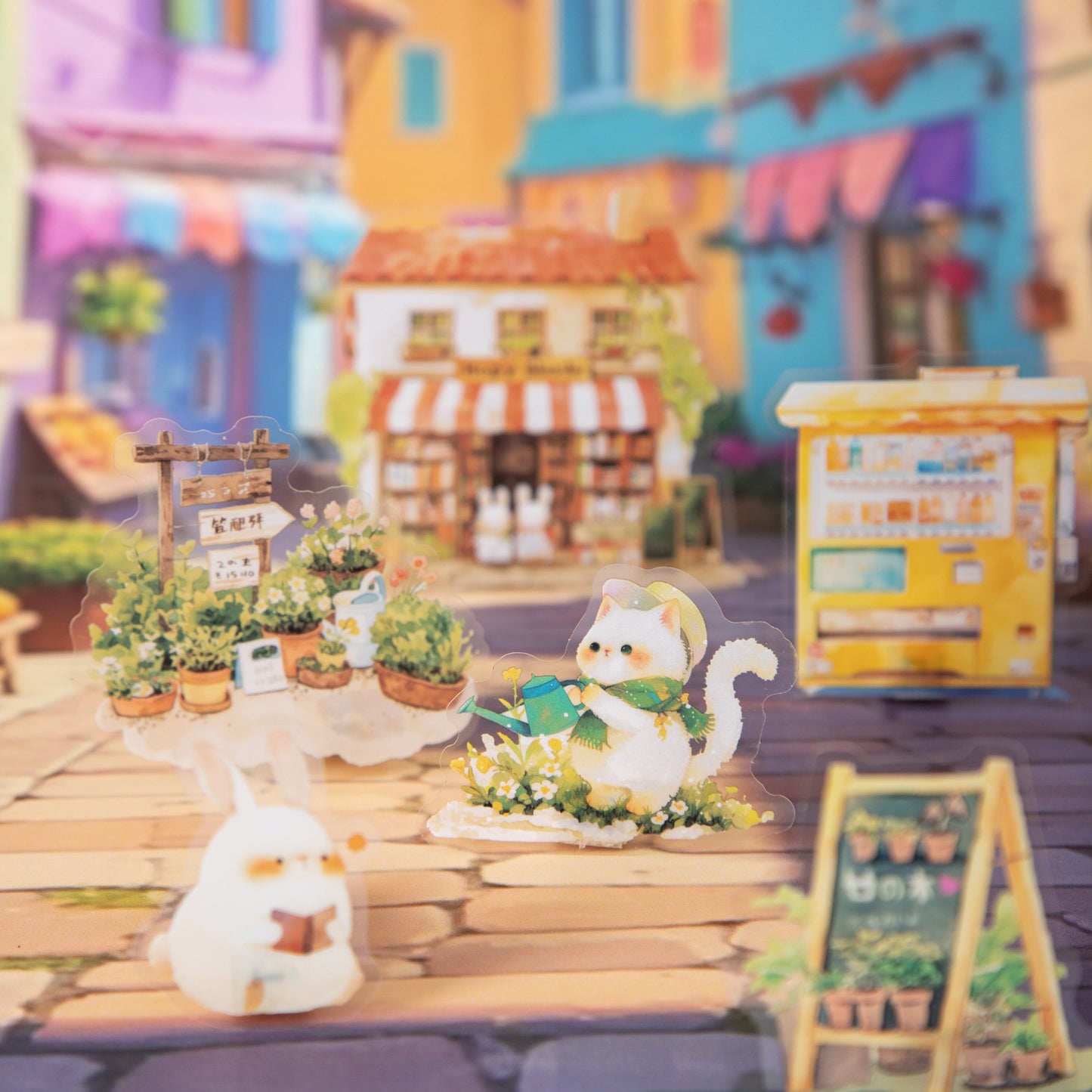 13 Pcs Animal Shop Store PET Stickers DWSD