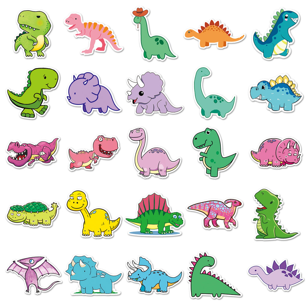 50 Pcs Vinyl Dinosaur Stickers XKL581