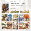 32 Pcs Travel Theme Scrapbook Paper XLZL