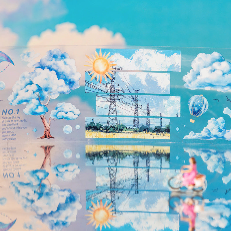 1 Roll Cloud Sky PET Stickers Tape TKMJ