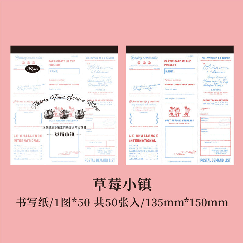 50 Pcs Vintage Notepad Paper KLSTXZ
