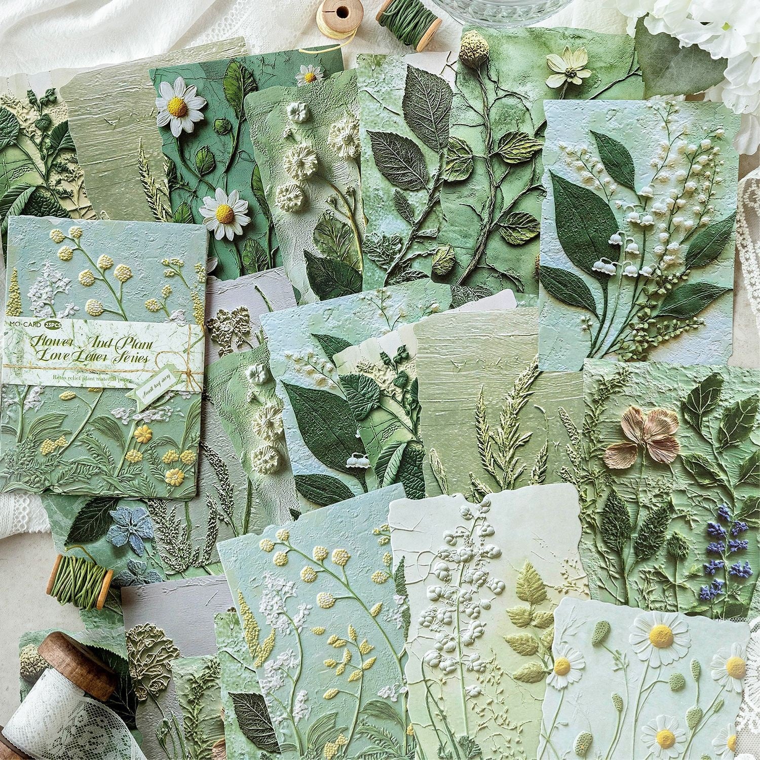 23 Pcs Botanical Relief Journal  Paper REP02