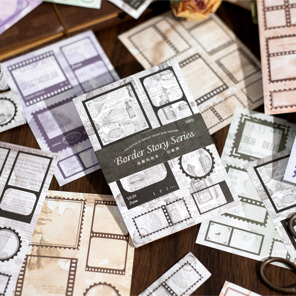 20 Pcs Vintage Notepad Stickers BKDGS