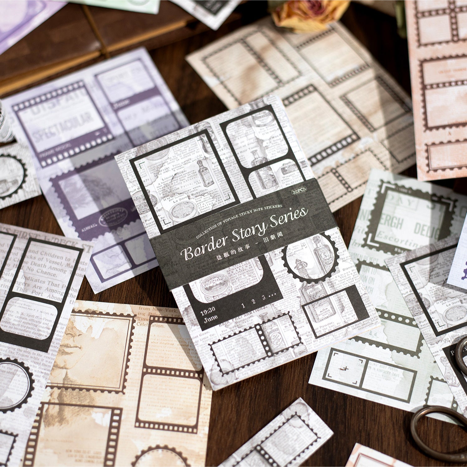 20 Pcs Vintage Notepad Stickers BKDGS