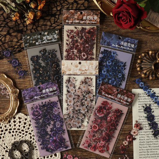 15 Pcs Vintage Rose PET Stickers FHYSZ