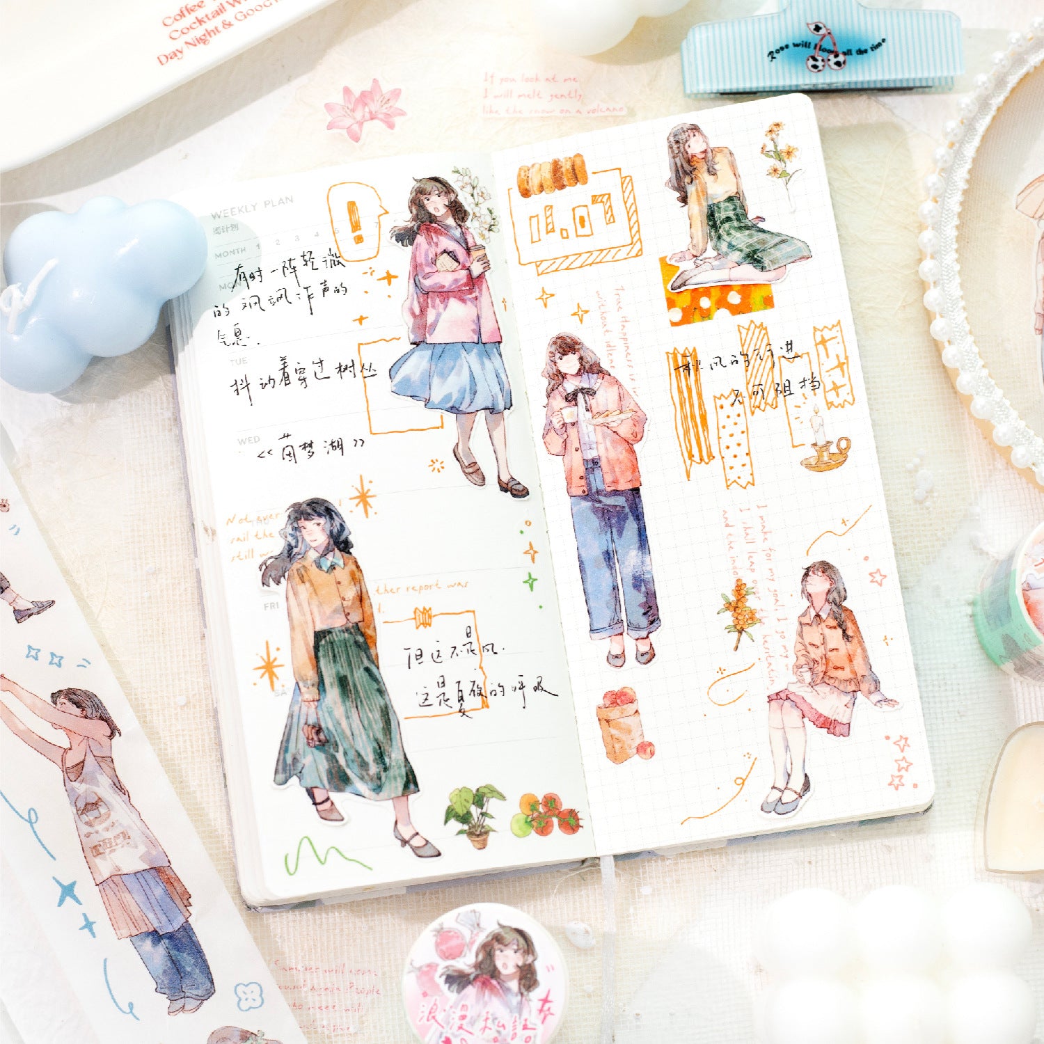 1 Roll Girl Daily Washi Tape SHZQ