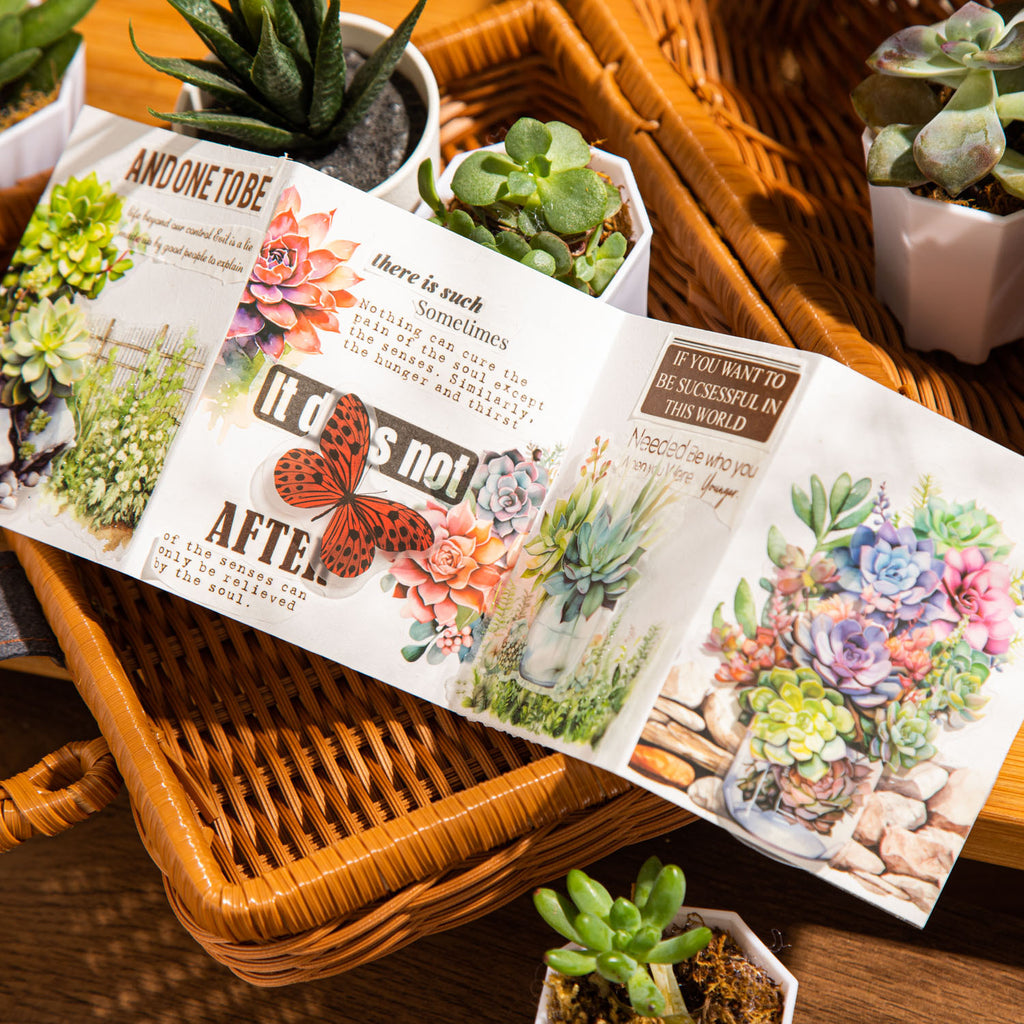 20 Pcs Succulent PET Stickers DRXJ