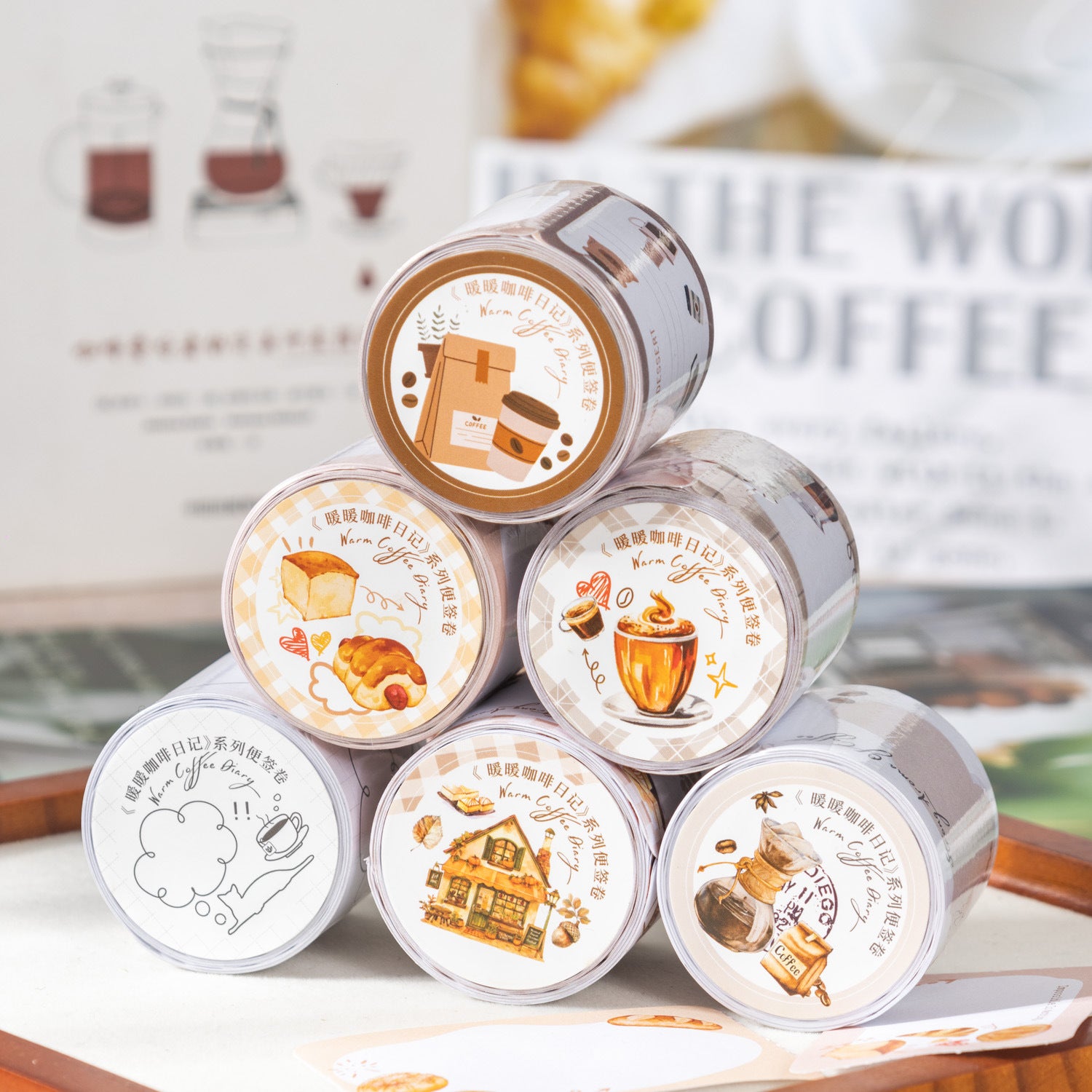 1 Roll Coffee Theme Notepad NNKFRJ