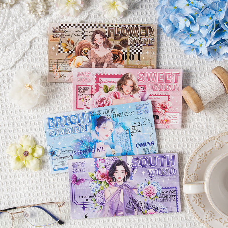20 Sheet Floral Girl Stickers Book SNTT