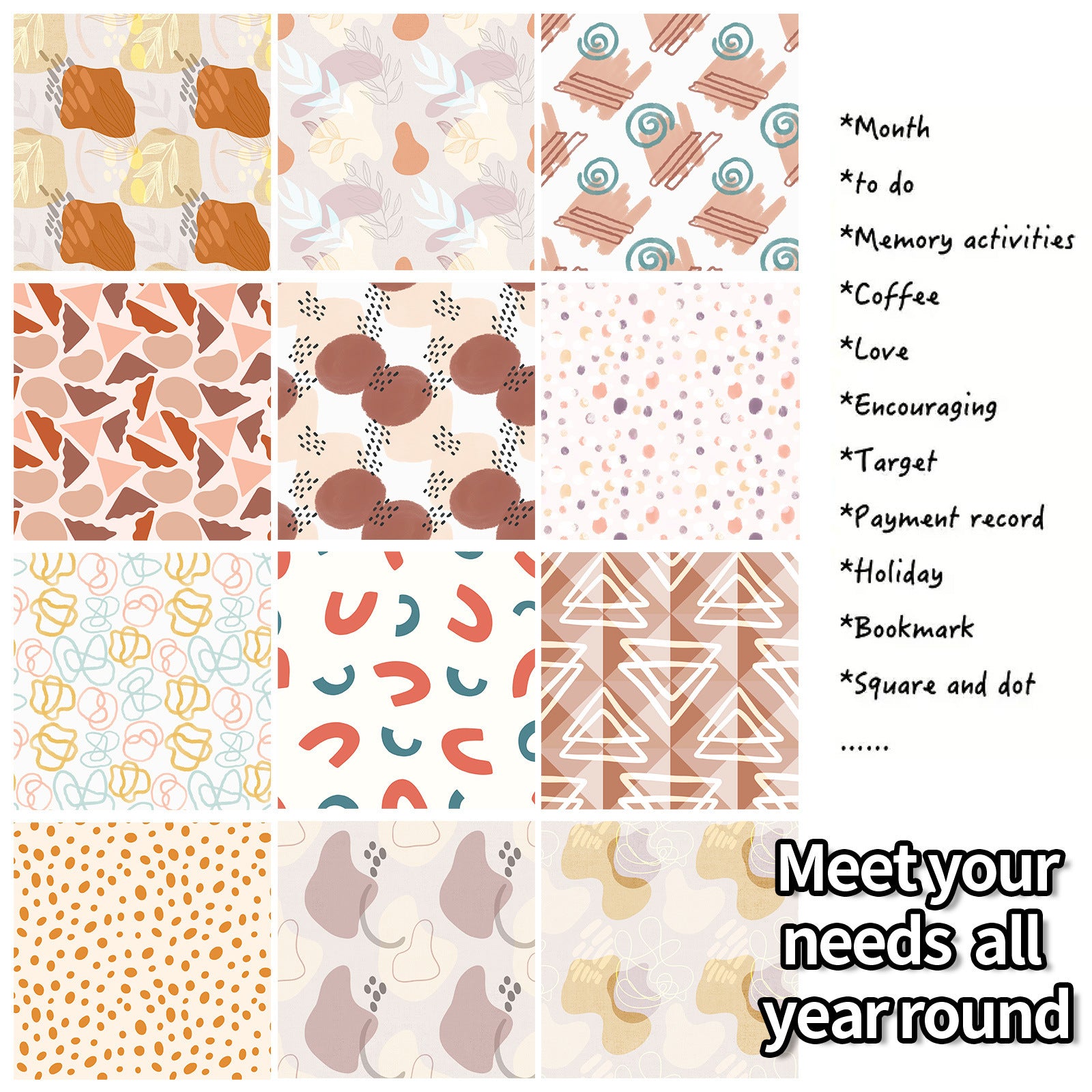 6 inch Boho Scrapbook Paper Pad PA316