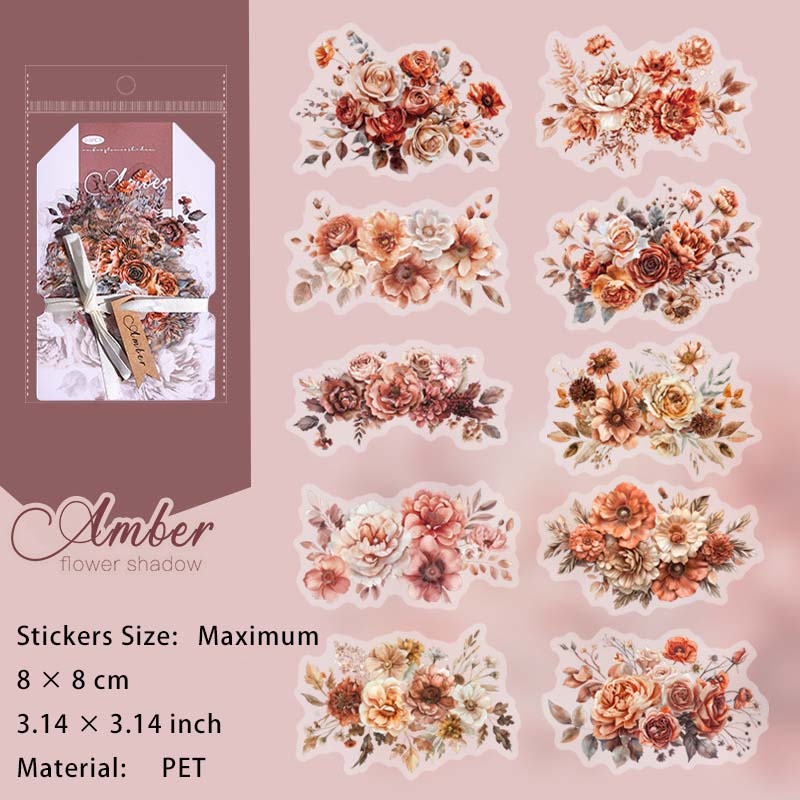 20 Pcs Flower Branches PET Stickers HPHY