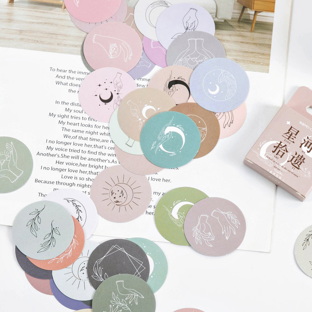 45 Pcs Moon Theme Stickers XHSY