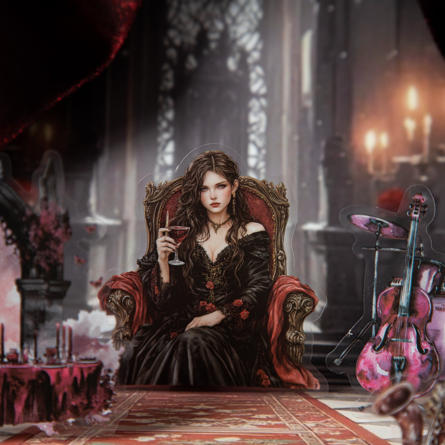 25 Pcs Gothic PET Stickers GTWH